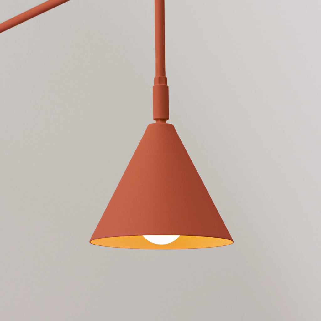 Lampada da parete NOX Crimson in acciaio rosso ocra 14x61x30cm E14 LED Max 10W