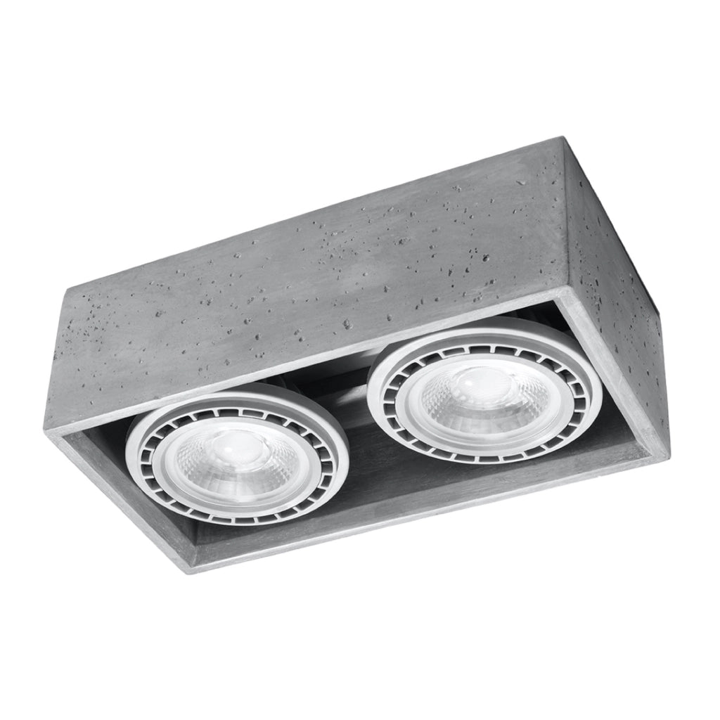 Plafoniera NUMERO 2 in cemento grigio 2xGU10 Pure Lume