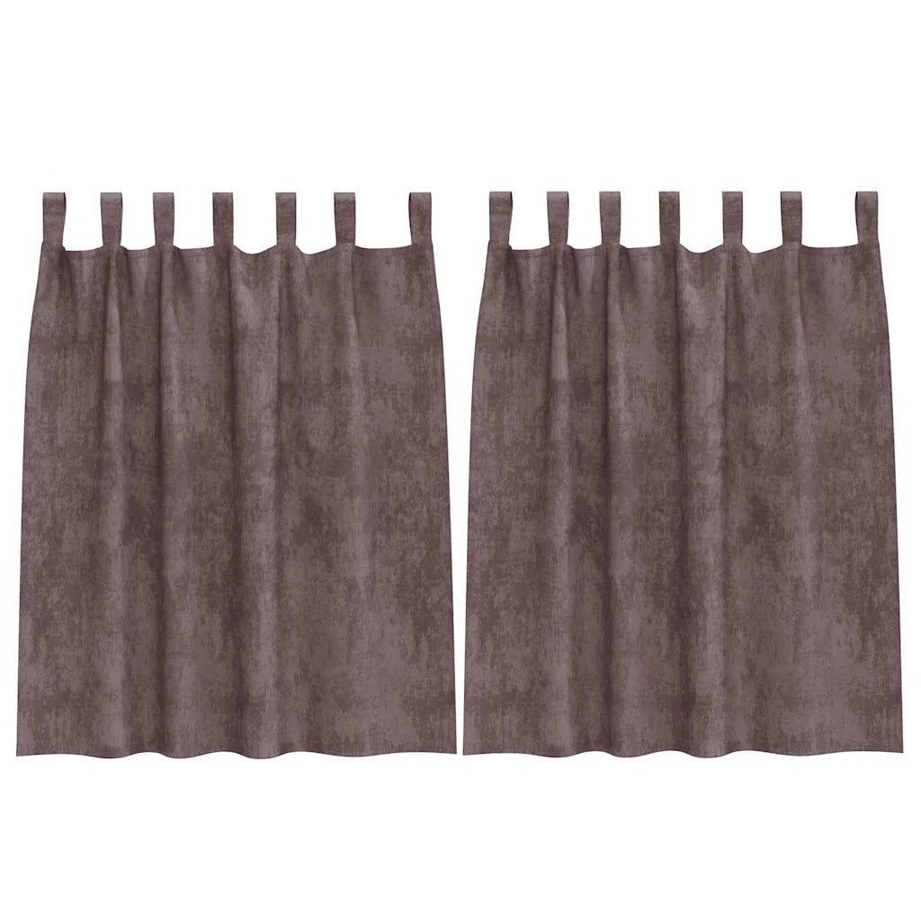 Tende in Velluto con tende 2 pcs Marrone 140 x 140 cm Velluto 4107728