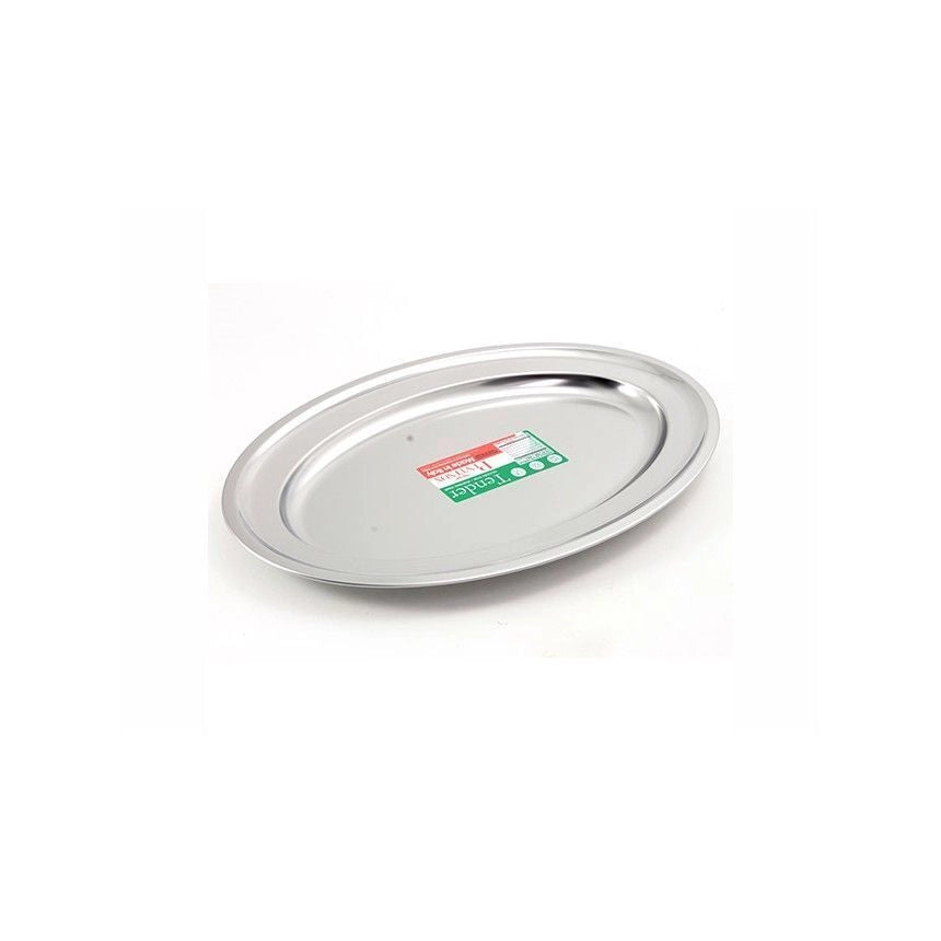 PINTINOX 538219 Tender Vassoio Ovale in Acciaio INOX AISI 430 47x31 cm colore Acciaio