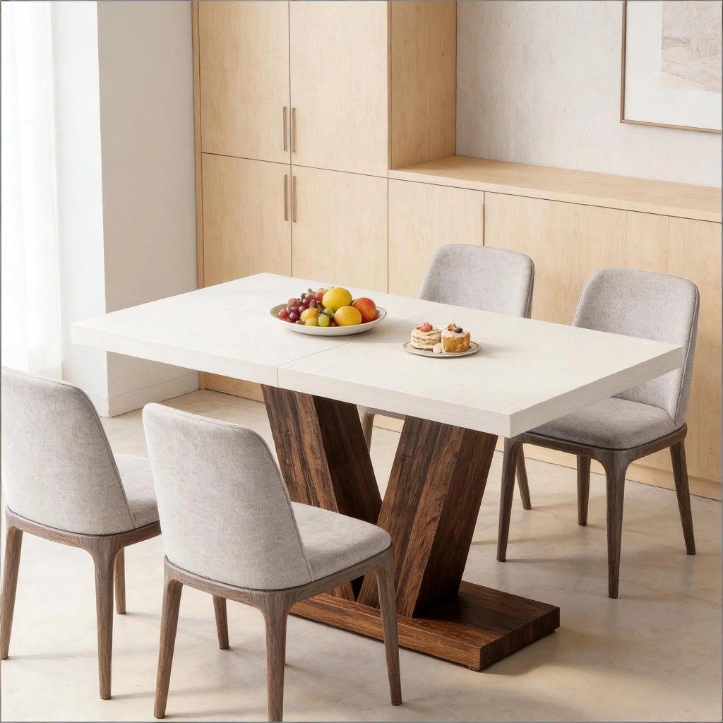 Tavolo rettangolare rustico da pranzo 120x80x75 cm per 4-6 persone