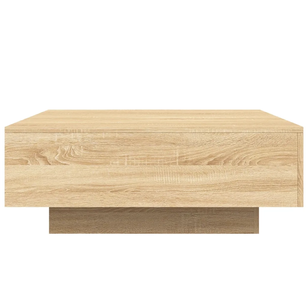 Tavolino da salotto | Tavolino da caff¨¨ | Tavolino da Soggiorno con Luci LED Rovere Sonoma 80x80x31 cm