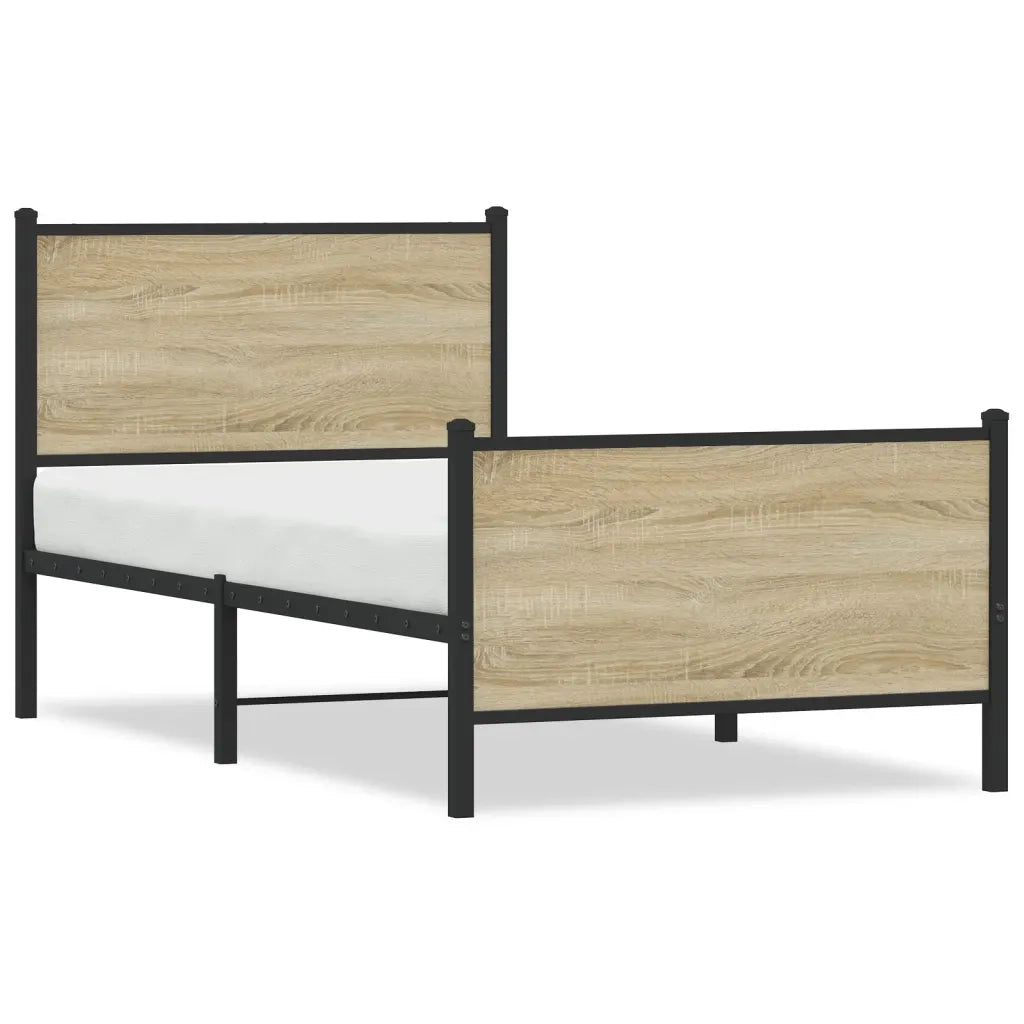 Giroletto senza Materaso in Metallo Rovere Sonoma 75x190 cm 4007724