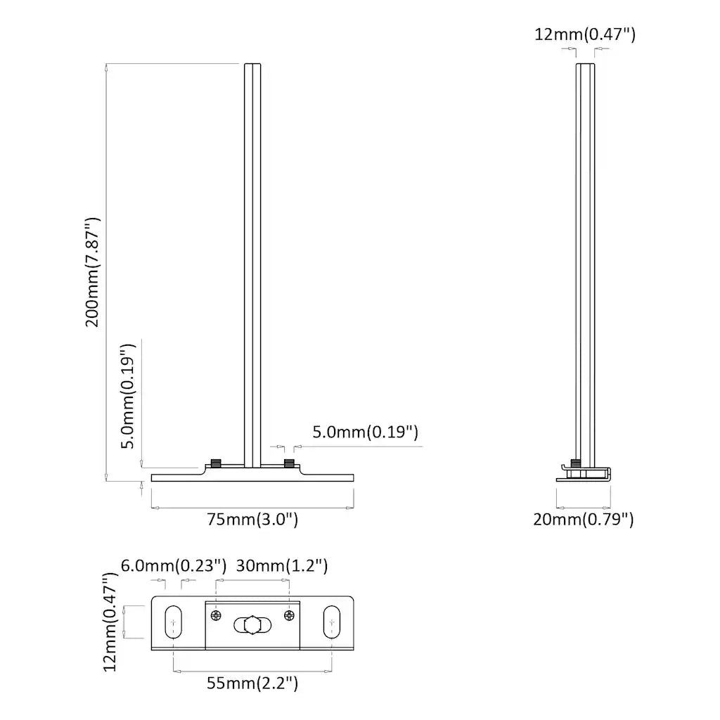 Staffe Mensole Galleggianti 12pz Ã˜12x200 mm Acciaio al Carbonio