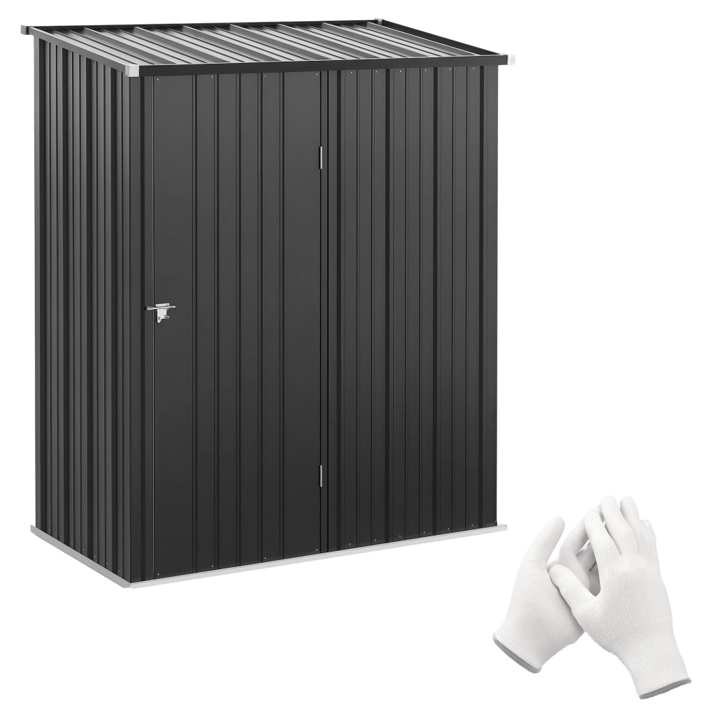 Casetta da Giardino Porta Utensili ¨C Zephmum ¨C Acciaio, 161.5x94.5x196cm, Nero