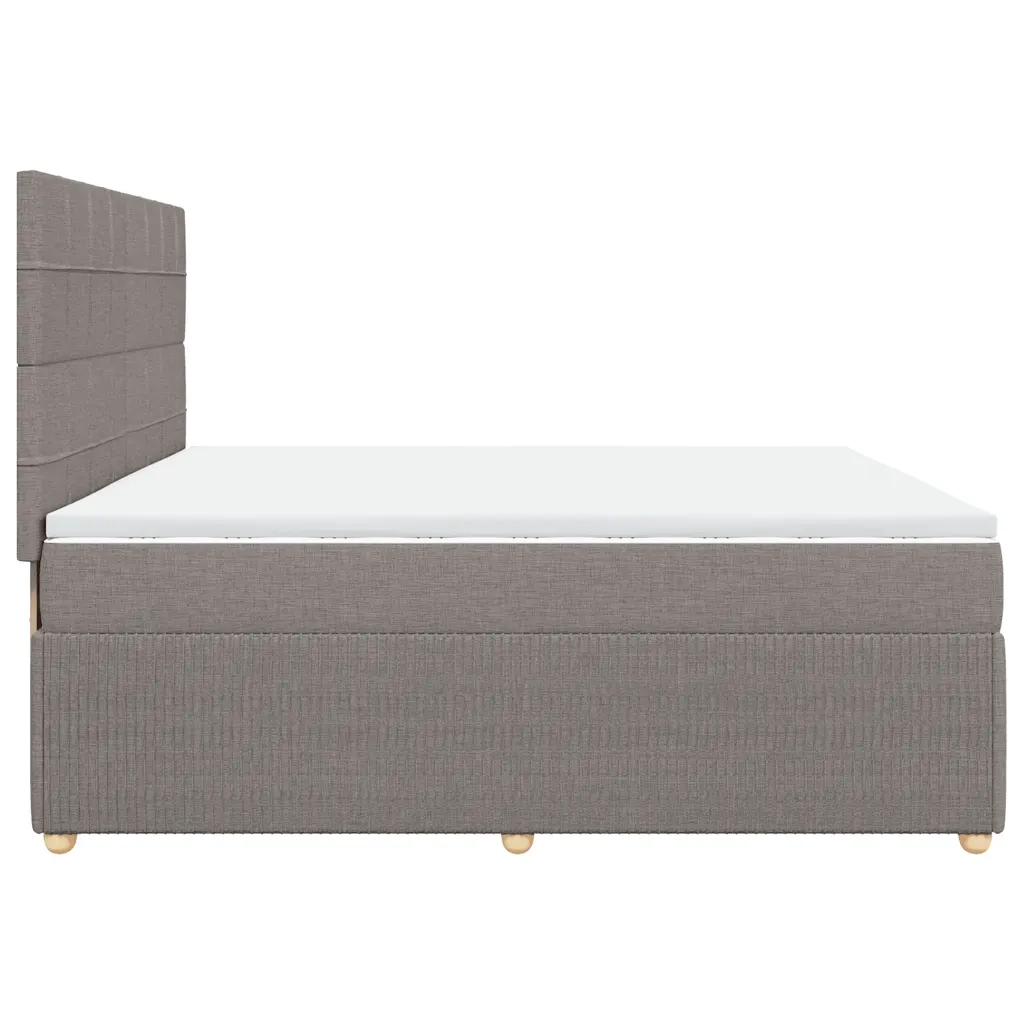 Giroletto a Molle con Materasso Tortora 200x200 cm in Tessuto