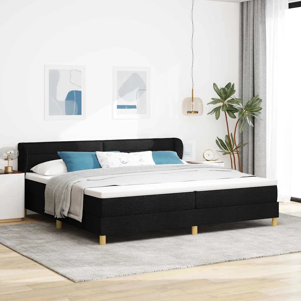 Letto a molle con materasso Nero 200 x 200 cm Tessuto 3340173