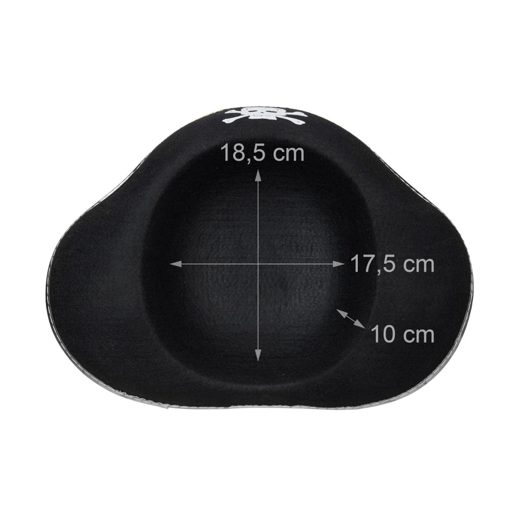 Set di 4 cappelli da pirata a tricorno festivi e leggeri, taglia unica, in poliestere nero 13_0016025