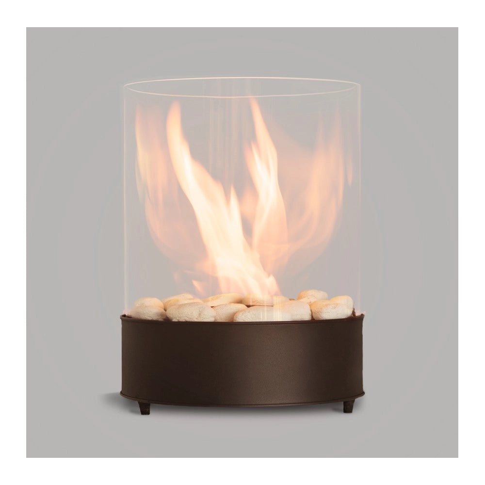 Planika - Biocamino da Tavolo Chantico Glassfire Caminetto a Bioetanolo Portatile con Tecnologia Commerce, Cilindrico in Vetro