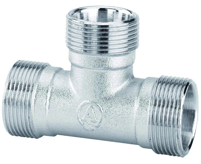 RACCORDO A T INTERMEDIO IN OTTONE CROMATO ø18 C/KIT RAME M 24X19   ARTECLIMA S.R.L.