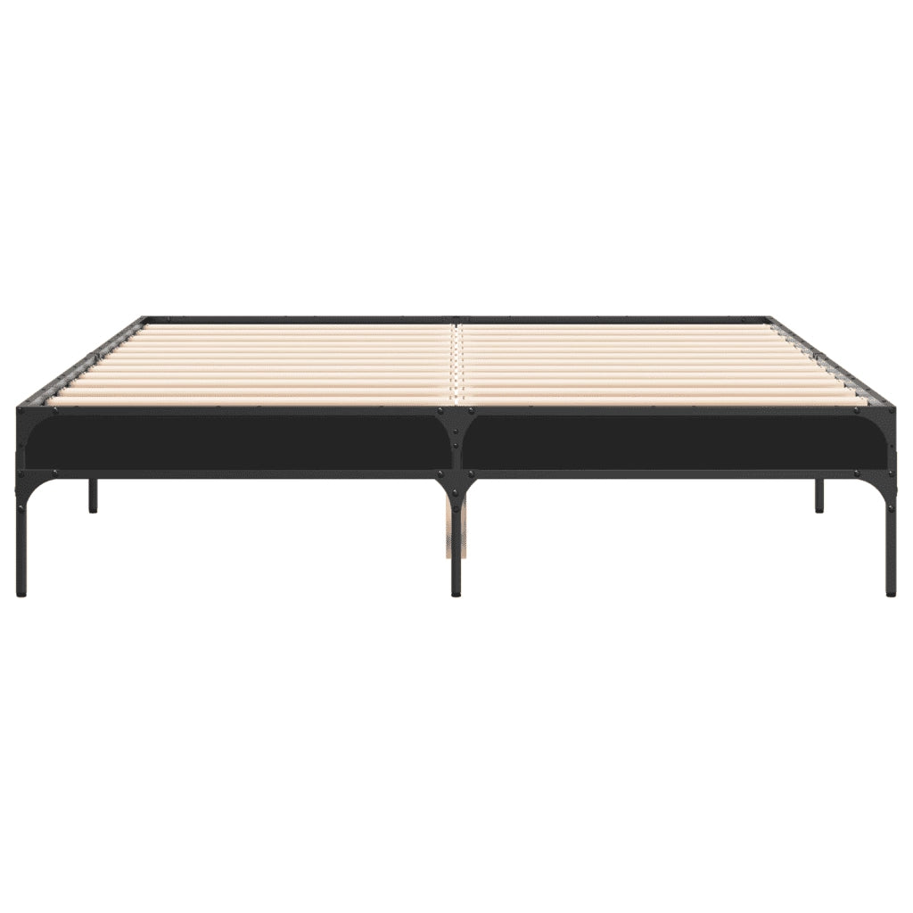 Giroletto Nero 120x190 cm in Legno Multistrato e Metallo