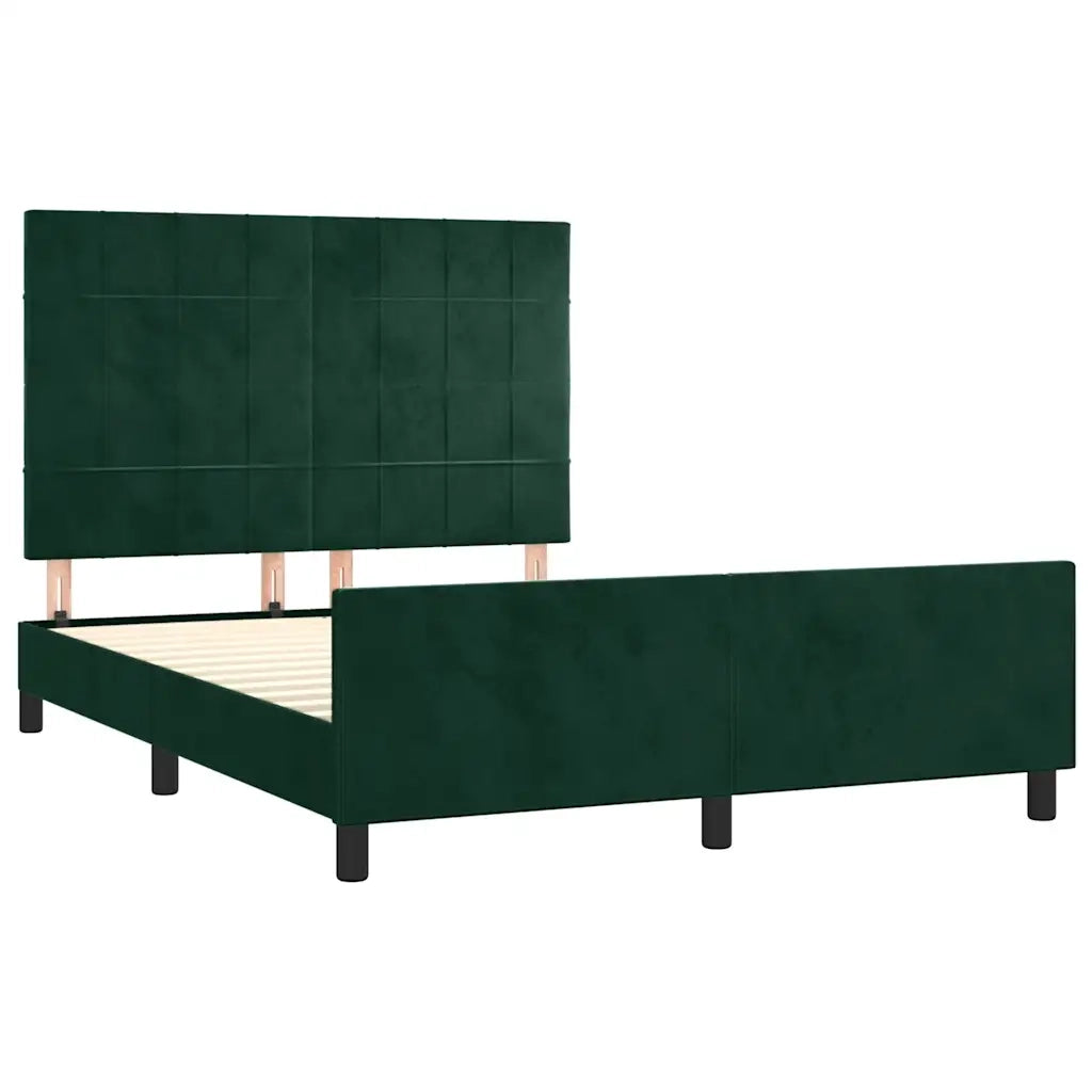 Giroletto senza Materasso Verde Scuro 140x190 cm in Velluto 3125754