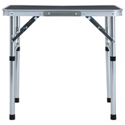 Tavolo Pieghevole da Campeggio Grigio in Alluminio 60x45cm 48180
