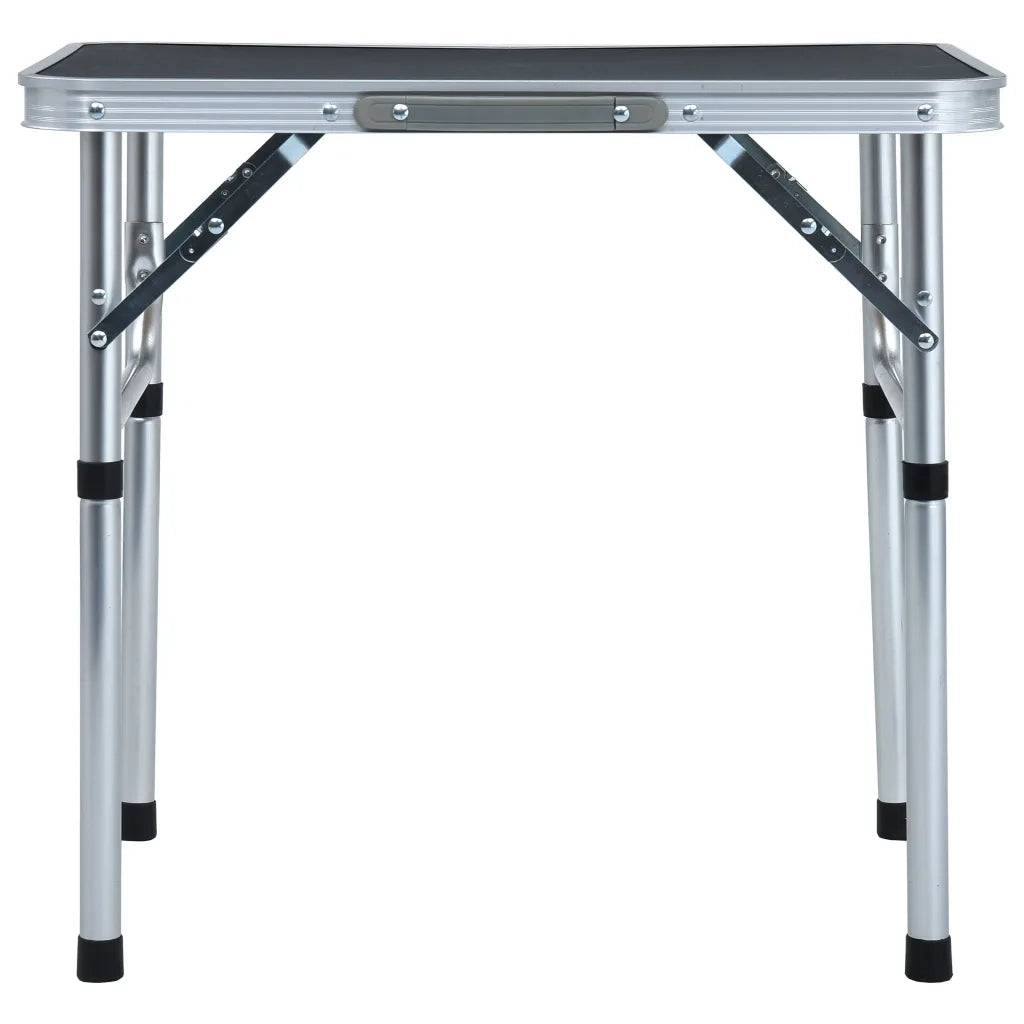 Tavolo Pieghevole da Campeggio Grigio in Alluminio 60x45cm 48180
