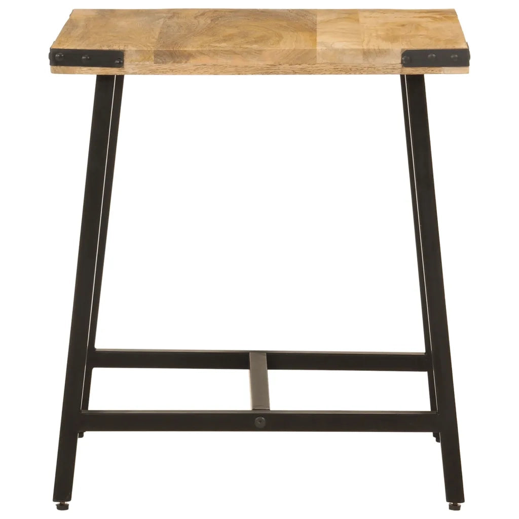 Tavolino-Tavolino da soggiorno-Tavolo 45x45x50cm in Legno Massello di Mango e Ferro