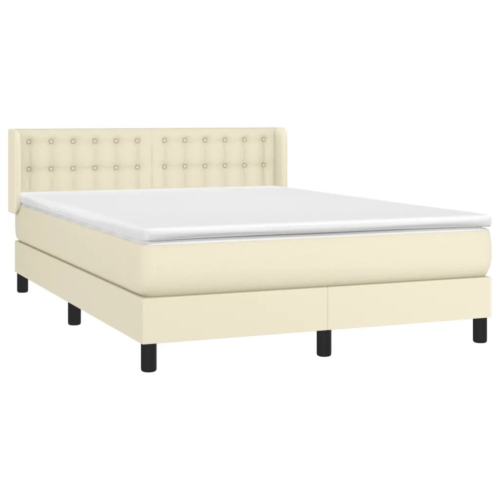 Giroletto a Molle con Materasso Crema 140x200 cm in Similpelle 3130783