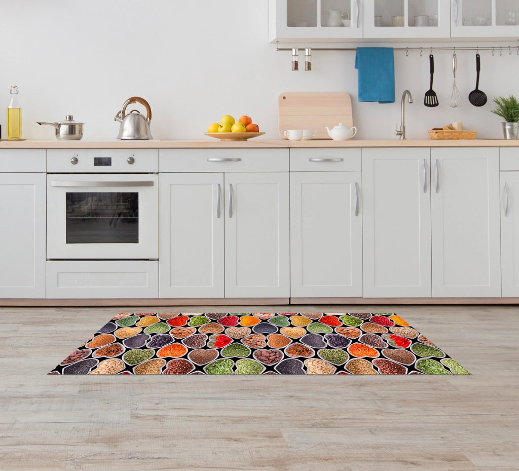 Tappeto passatoia fantasia made in Italy antiscivolo lavabile aderente SpezieCuori - 50x300 cm