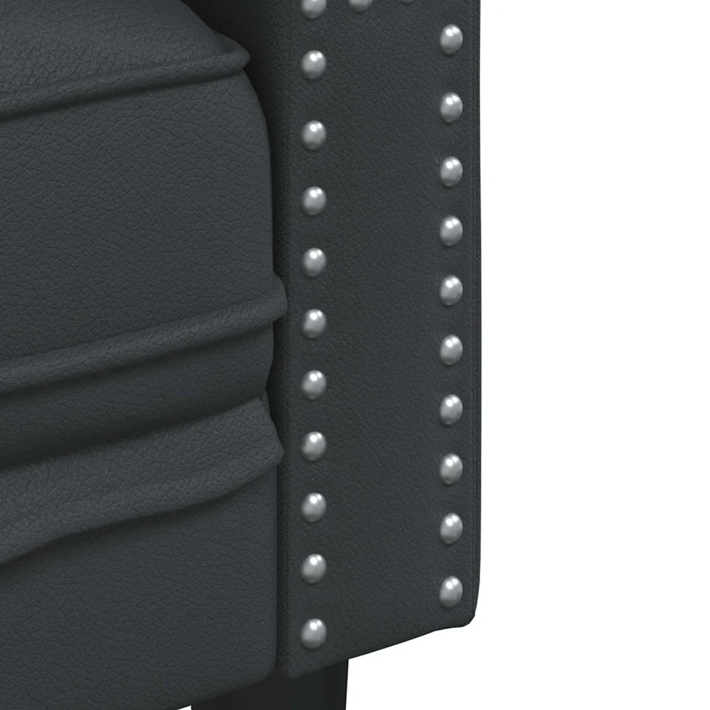 Divano Sedia-Poltrona Chesterfield Nera in Similpelle
