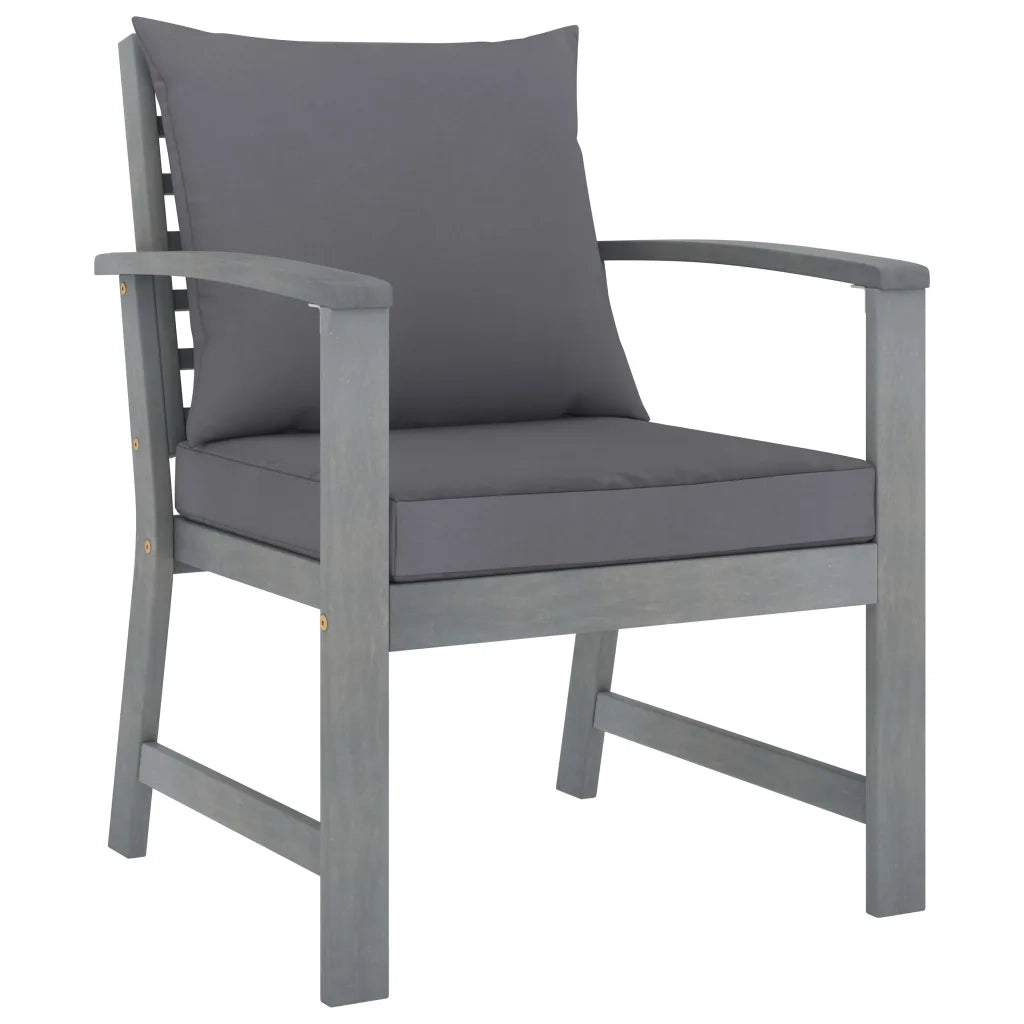 Set Divani da Giardino 5 pz con Cuscini in Legno Acacia Grigio cod mxl 39986