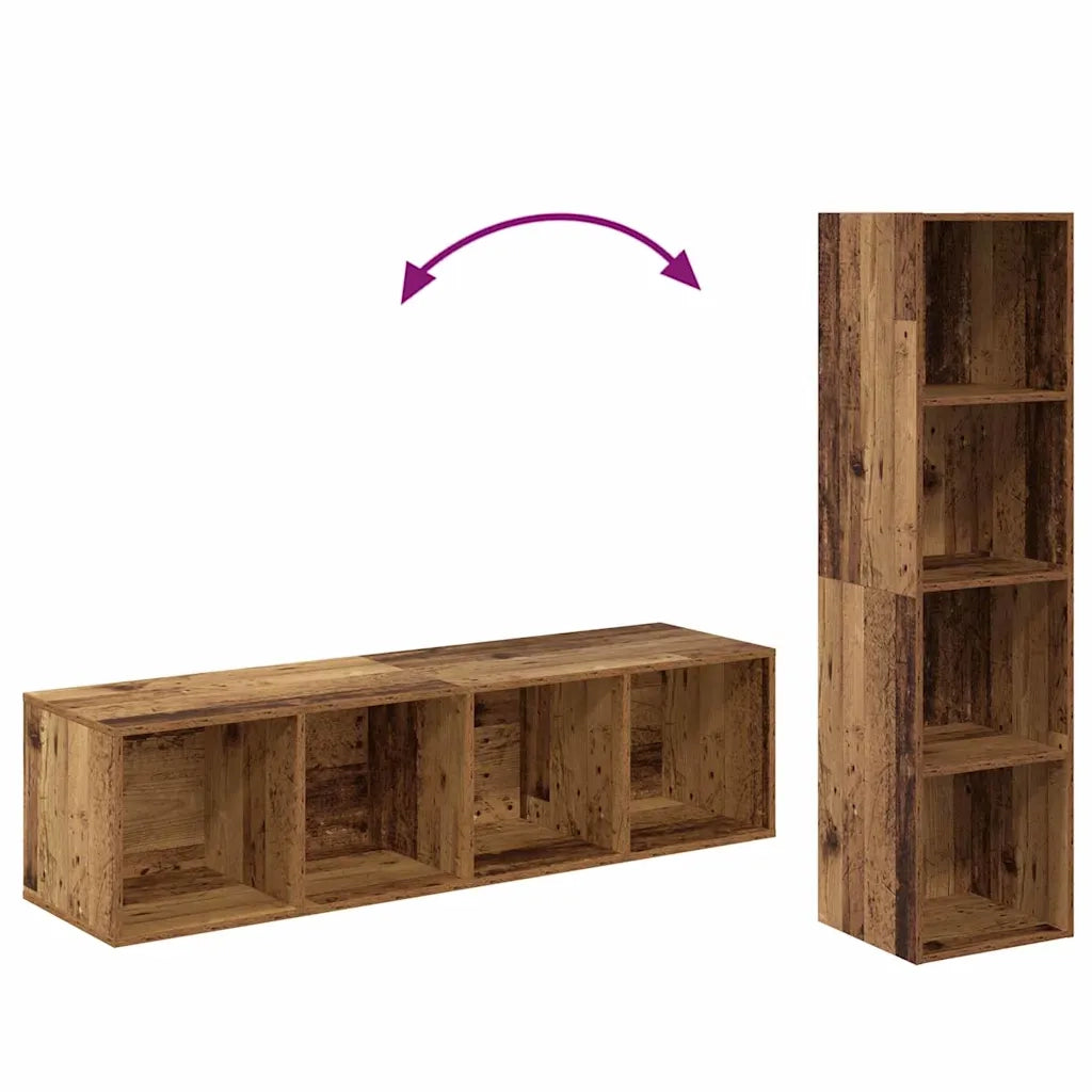 vidaXL Mobile TV 4 pcs Marrone 37 x 37 x 142.5 cm Legno multistrato