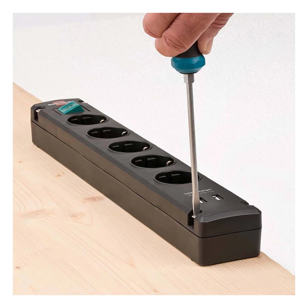 Ciabatta con 5 prese e 2 porte USB universali Bremounta 3m Nero Brennenstuhl