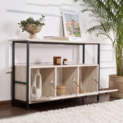 Madia Noda, Credenza 2 Ripiani, 120x30x77h cm Bianco Marmo