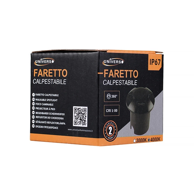 FARETTO LED SEGNAPASSO CALPESTABILE DA ESTERNO IP67 LUCE NATURALE 4000K - IDEALE PER VIALI GIARDINI PARCHEGGI E AREE PUBBLICHE