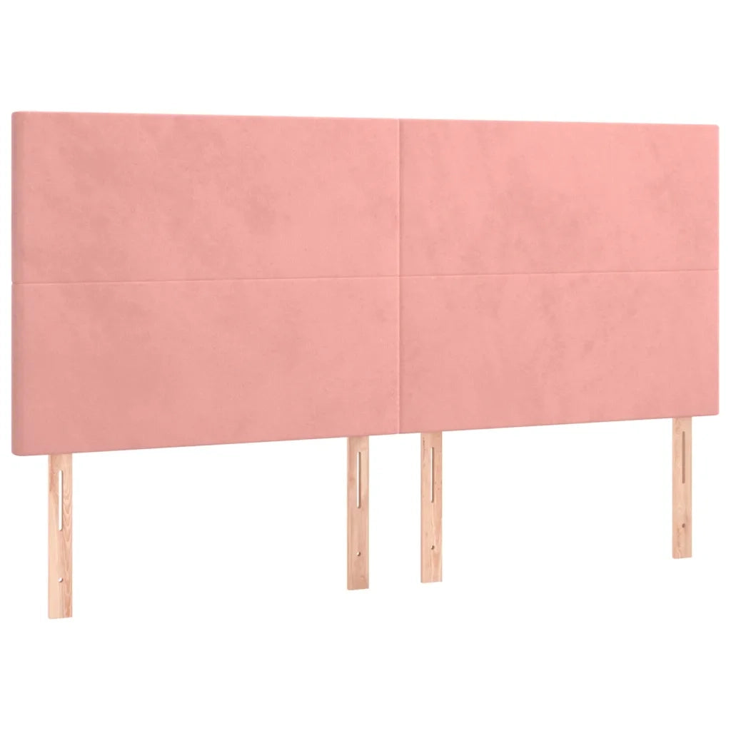 Giroletto con Testiera-Struttura Letto con testiera Rosa 200x200 cm in Velluto 541790