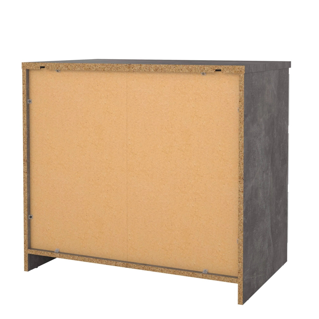 Cassettiera Artic, Settimino multiuso, Comò camera da letto, Mobile con cassetti, 77x50 h70 cm, Cemento e Bianco lucido