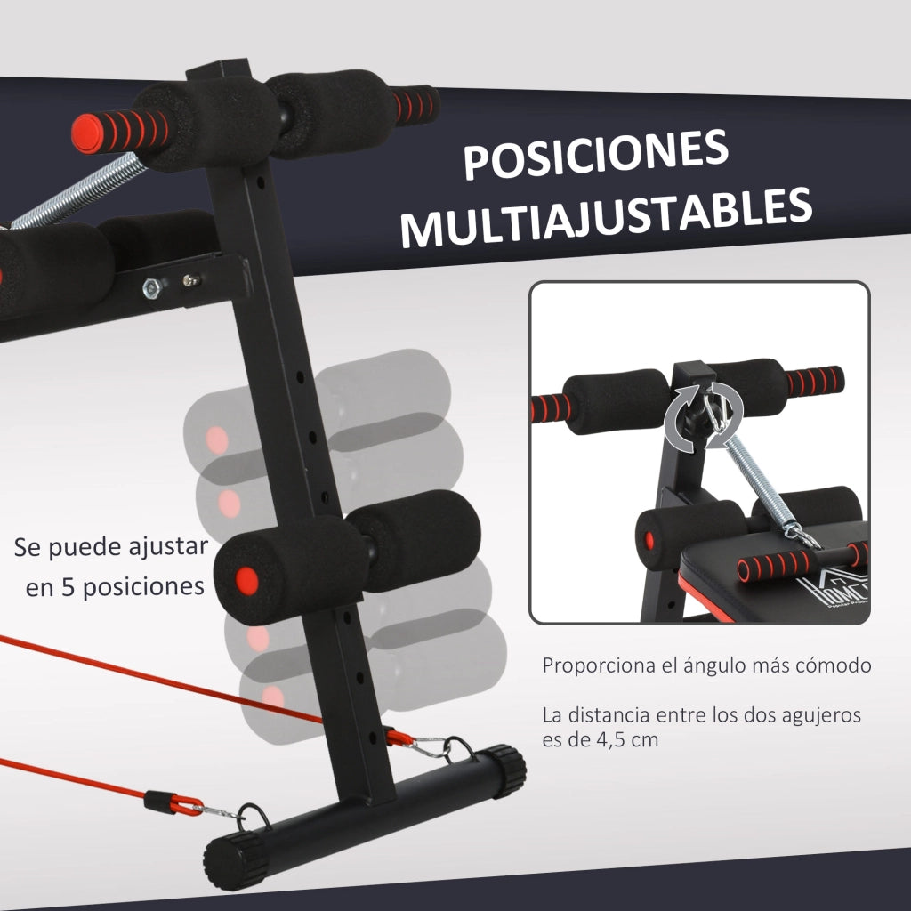 Banco Abdominales Plegable Ajustable ¨C Minimal ¨C 137x51x50-66 cm Nero