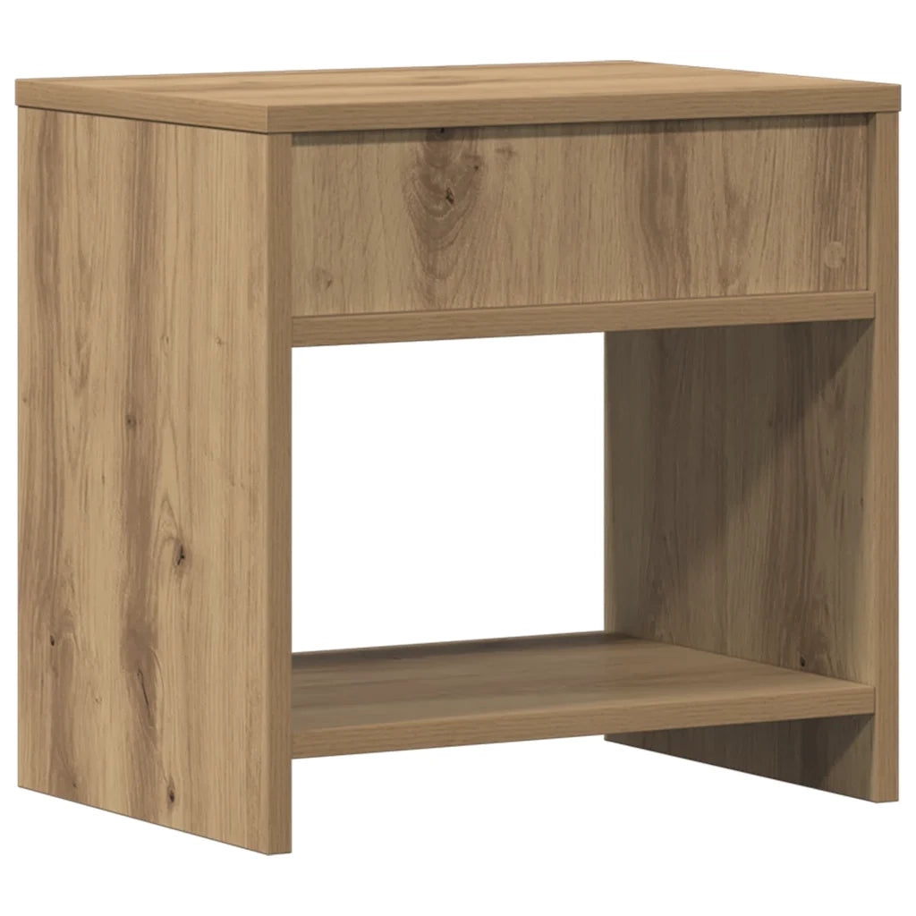 Comodini 2pz Rovere Artigianale 40x30x40 cm in Truciolato 855765