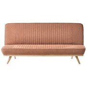 Divano letto Marrone Dorato Rivestimento in tessuto Gambe in metallo 2 posti Seduta con schienale imbottito Design moderno Senza braccioli