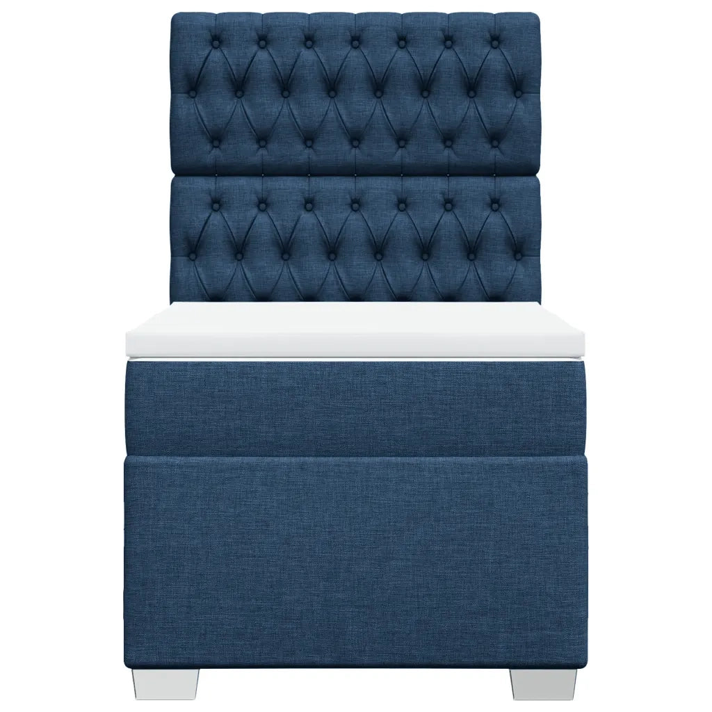 vidaXL Giroletto a Molle con Materasso Blu 100x200 cm in Tessuto
