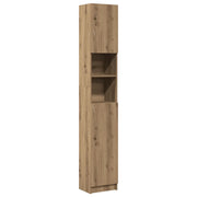 Mobiletto da Bagno | Armadio da bagno artigianale in rovere 32x25,5x190 cm in legno ingegnerizzato