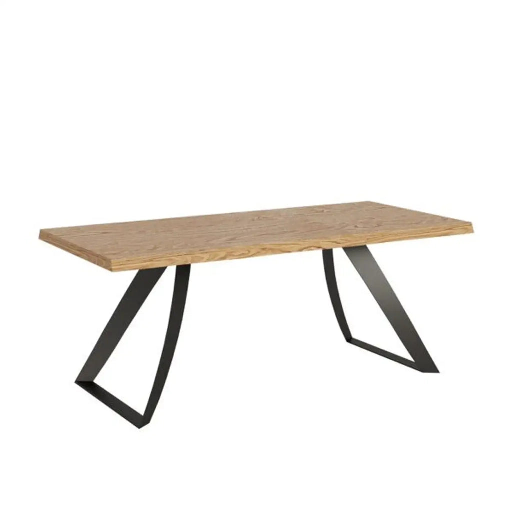 Tavolo allungabile 200/250x90 cm Tabira rovere scortecciato gambe antracite