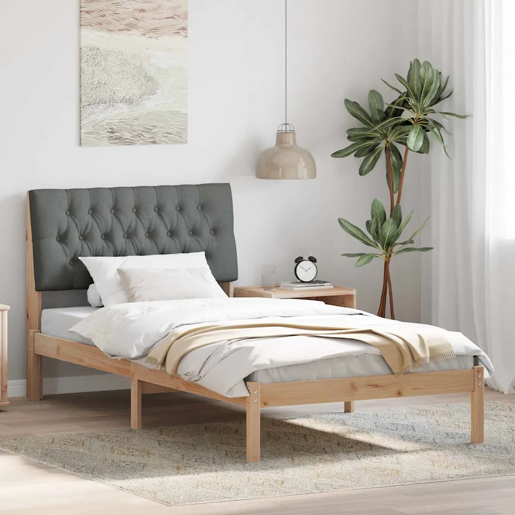 Letto con Testiera Rivestita con testiera Marrone 100 x 200 cm 878840