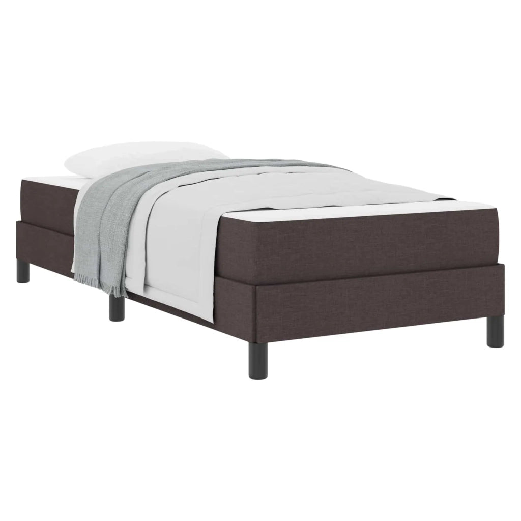Letto a molle con materasso Marrone Scuro 90 x 190 cm Tessuto