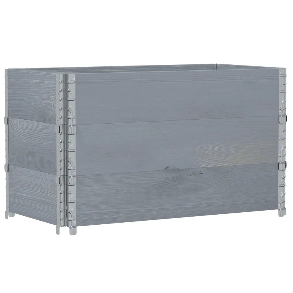 Paretali per Pallet 3 pz Grigi 100x50cm Legno Massello di Pino CFW7046260