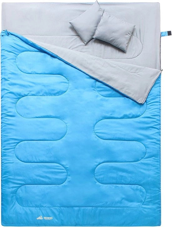 Sacco da letto a tre stagioni per due persone - 220 x 150cm (fino a -5°C) - blu