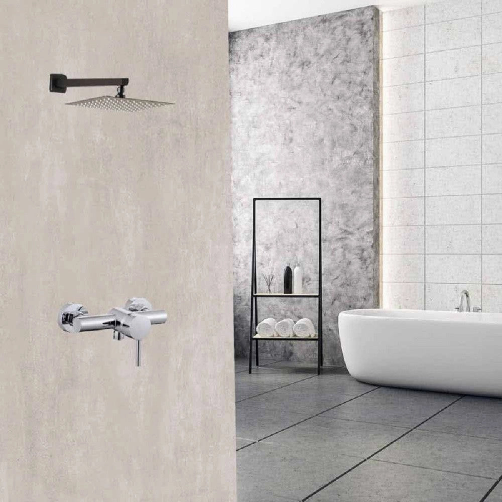 Trade Shop - Rubinetto Bagno Moderno Cromato Lucido Miscelatore Orientabile Cabina Doccia 87389 -