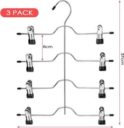Hanger per abbigliamento - Risparmio di spazio e 4-in-1 - Chiodi antiscivolo e regolabili - Metallo - Argento