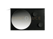 Specchio rettangolare due pomoli 80x50cm in metallo verniciato nero