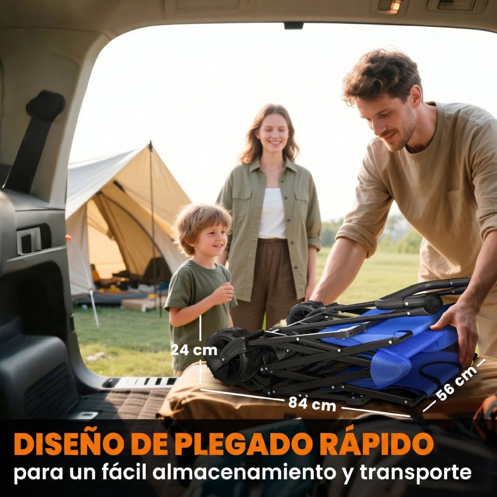 Carrello Pieghevole con Toldo ¨C zephmum ¨C Blu 117x55x98 cm