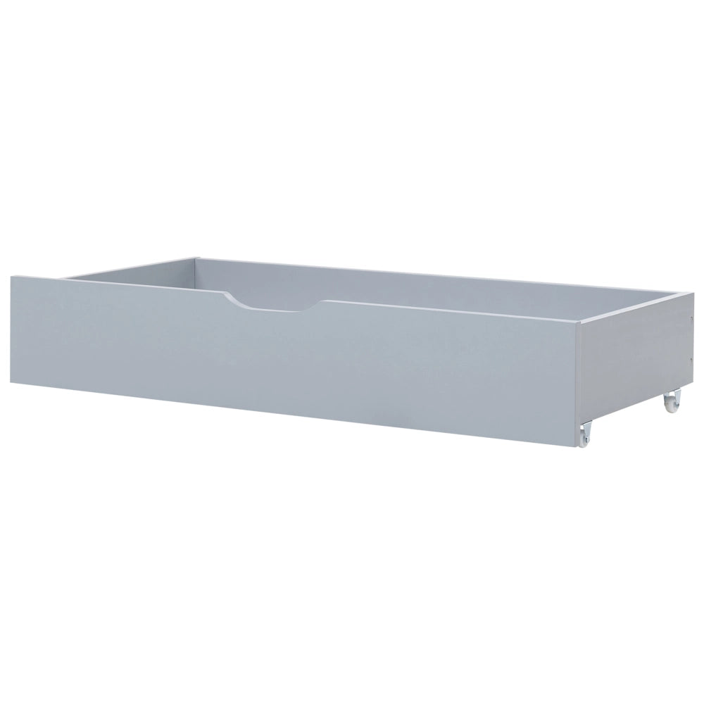 Set di 2 cassetti per il letto in legno di pino grigio Scatole sotto il letto con ruote