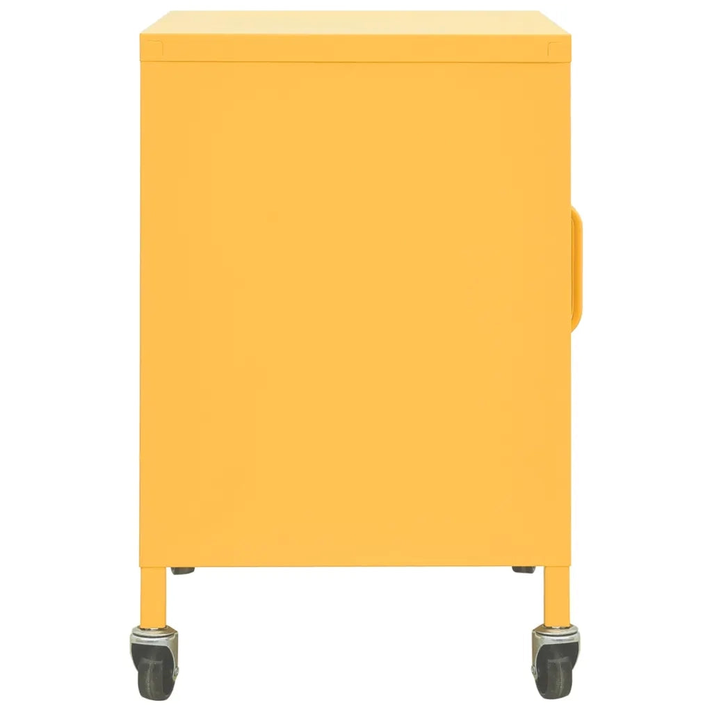 Mobile contenitore mobile con ripiano regolabile 60 x 35 x 56 cm acciaio color giallo senape 02_0046896