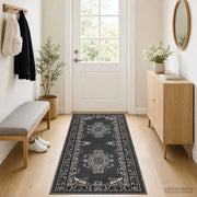 Tappeto Runner FLORNES Tessuto Grigio 80 x 350 cm PP 7 mm 42057538