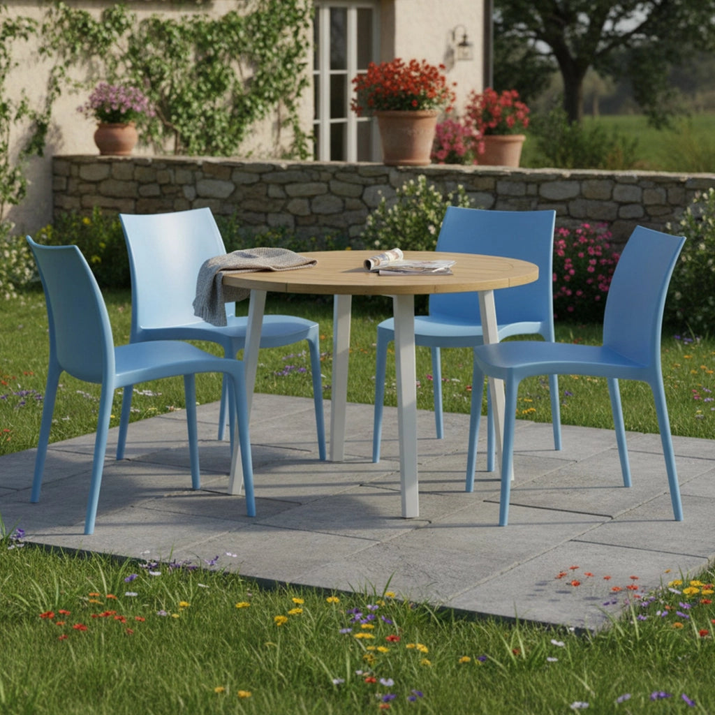 Grover, Sedia da Esterno 4 Sedie Made in Italy, Azzurro