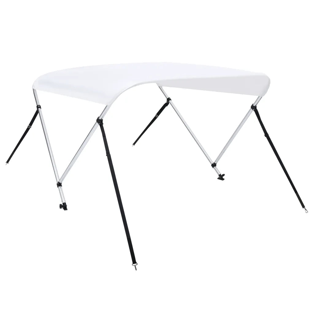 Bimini di Prua con Tendalino a 2 Archi-Tenda da Sole per Bimini di Prua Bianco 150x120x110 cm