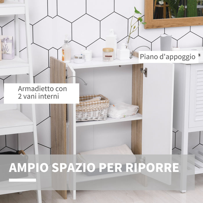 Mobile Armadietto 2 Ante 60x25x90 cm in Truciolare  Bianco