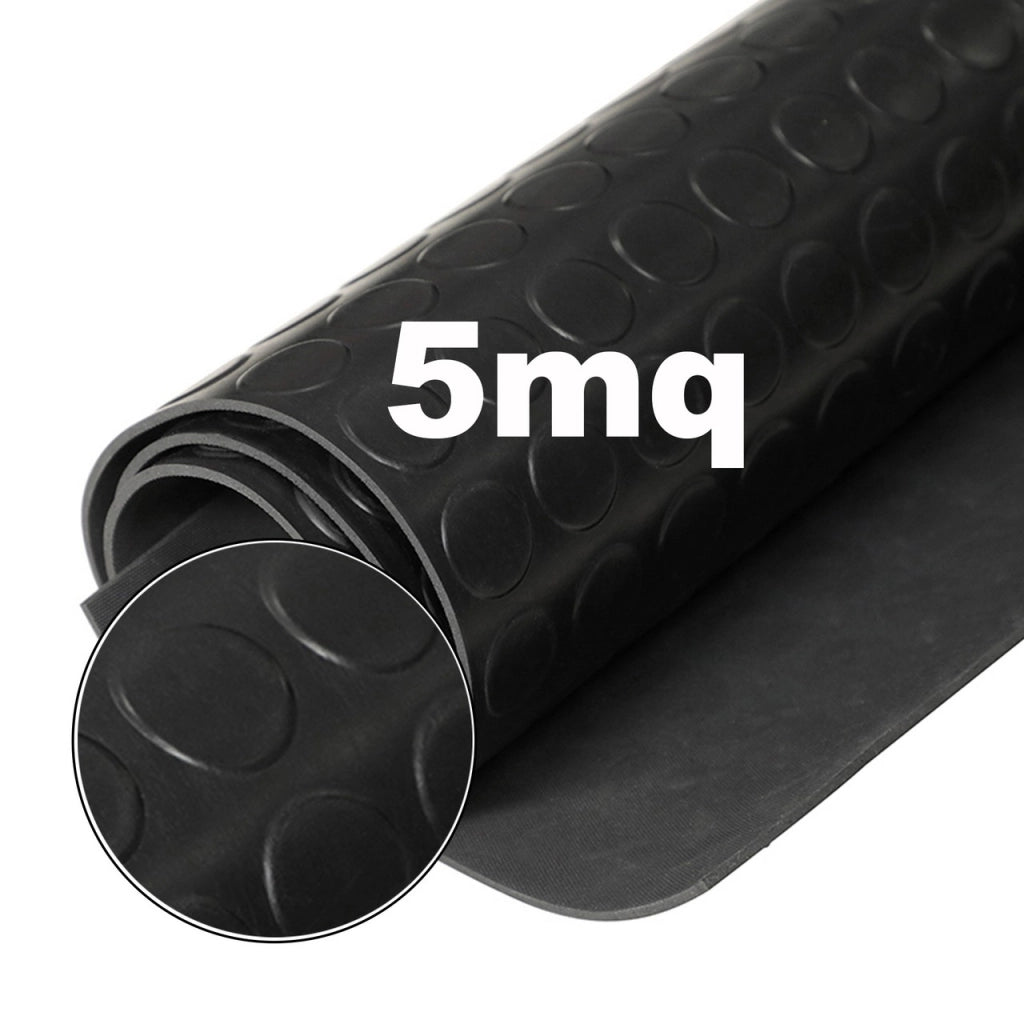 1mt x 5mt Pavimento antiscivolo bolflex bullonato copripavimento bollato in pvc 1,2mm - NERO